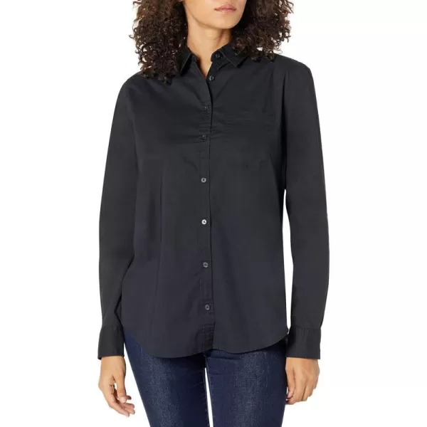 Amazon Essentials Womens ClassicFit LongSleeve ButtonDown Poplin ShirtBlack