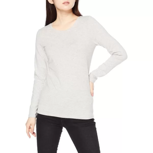 Amazon Essentials Womens ClassicFit LongSleeve Crewneck TShirt Available in Plus SizeLight Grey Heather