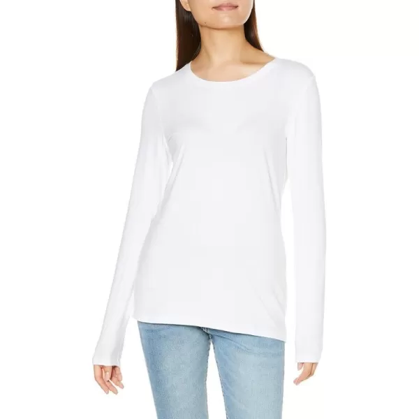 Amazon Essentials Womens ClassicFit LongSleeve Crewneck TShirt Available in Plus SizeWhite