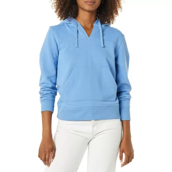 Amazon Essentials Womens ClassicFit LongSleeve Open VNeck Hooded SweatshirtBlue