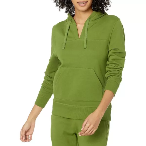 Amazon Essentials Womens ClassicFit LongSleeve Open VNeck Hooded SweatshirtGreen