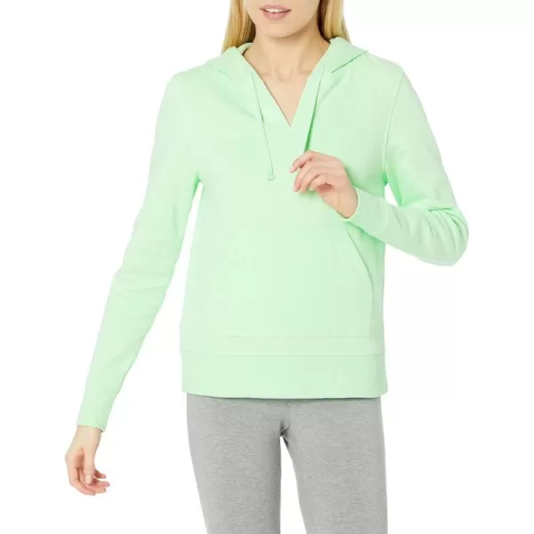 Amazon Essentials Womens ClassicFit LongSleeve Open VNeck Hooded SweatshirtLight Green