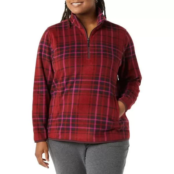 Polyester Dark Burgundy Pink Plaid