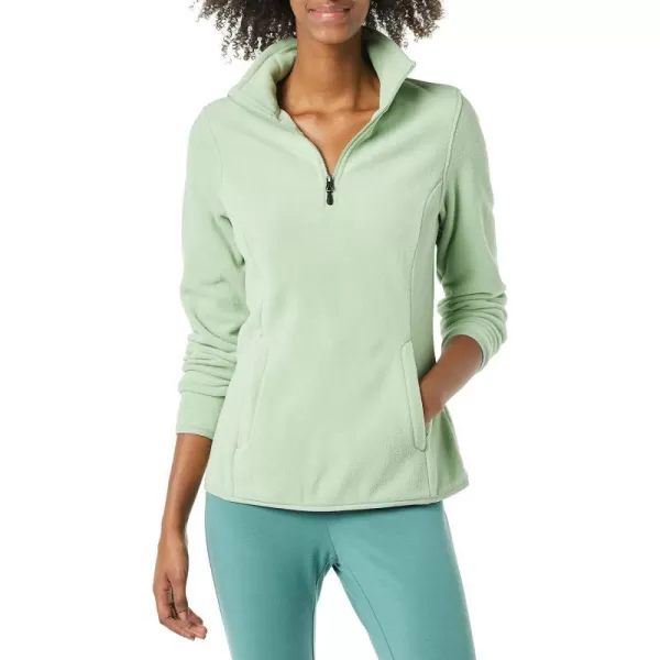 Amazon Essentials Womens ClassicFit LongSleeve QuarterZip Polar Fleece Pullover Jacket Available in Plus SizePolyester Sage Green