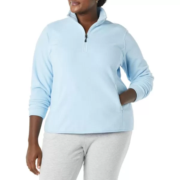 Amazon Essentials Womens ClassicFit LongSleeve QuarterZip Polar Fleece Pullover Jacket Available in Plus SizePolyester Sky Blue