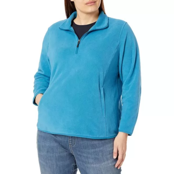 Amazon Essentials Womens ClassicFit LongSleeve QuarterZip Polar Fleece Pullover Jacket Available in Plus SizePolyester Teal Blue