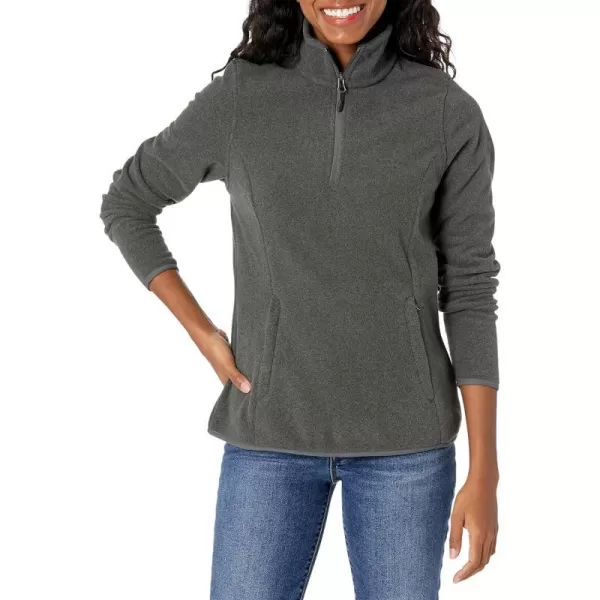 Amazon Essentials Womens ClassicFit LongSleeve QuarterZip Polar Fleece Pullover Jacket Available in Plus SizeRecycled Polyester Charcoal Heather