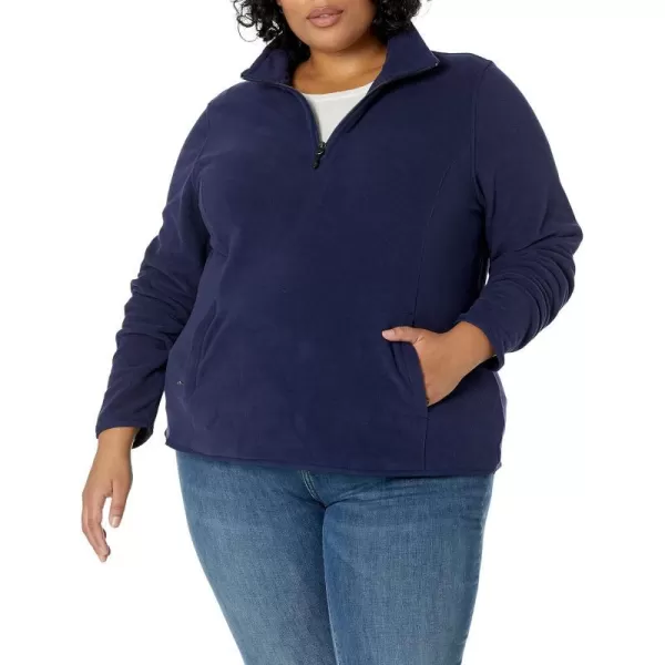 Amazon Essentials Womens ClassicFit LongSleeve QuarterZip Polar Fleece Pullover Jacket Available in Plus SizeRecycled Polyester Navy