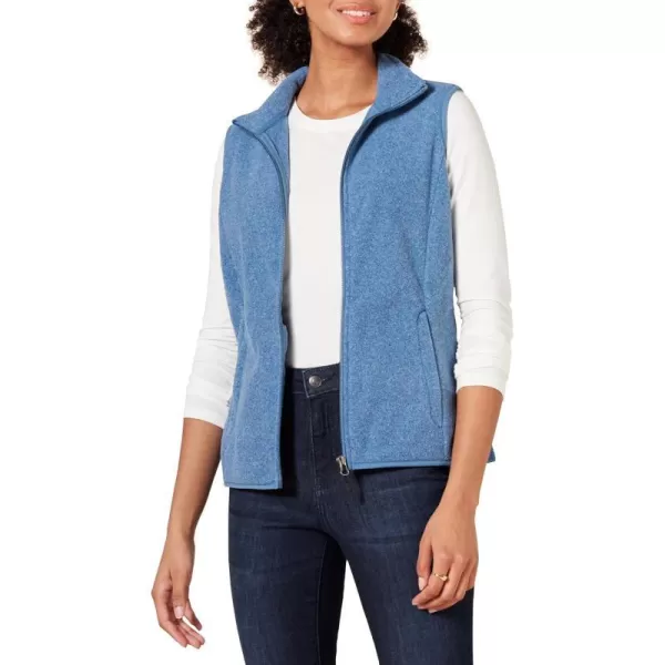 Amazon Essentials Womens ClassicFit Sleeveless Polar Soft Fleece Vest Available in Plus SizePolyester Blue Heather