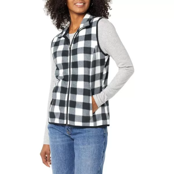 Polyester White/Black, Buffalo Plaid