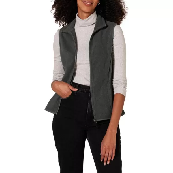 Amazon Essentials Womens ClassicFit Sleeveless Polar Soft Fleece Vest Available in Plus SizeRecycled Polyester Charcoal Heather