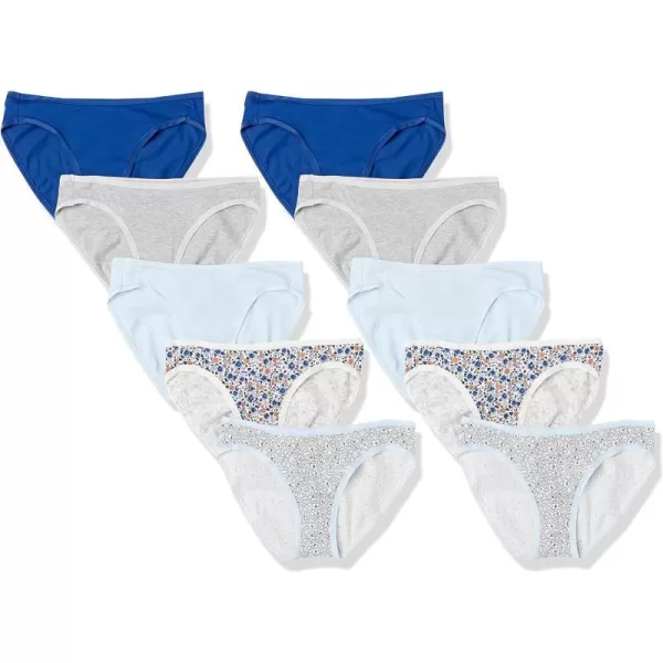 Amazon Essentials Womens Cotton Bikini Brief Underwear Available in Plus Size Multipacks10 MulticolorDitsy FloralFloral