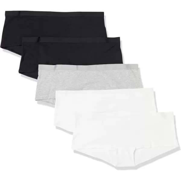 Amazon Essentials Womens Cotton Boyshort Underwear Available in Plus Size Pack of 5Neutral