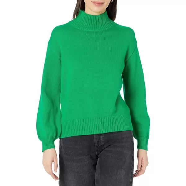 Amazon Essentials Womens Cotton FunnelNeck Sweater Available in Plus SizeGreen