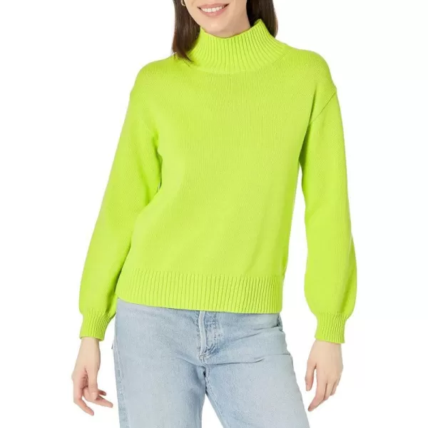 Amazon Essentials Womens Cotton FunnelNeck Sweater Available in Plus SizeLime Green