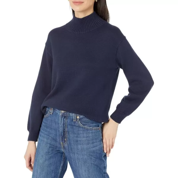 Amazon Essentials Womens Cotton FunnelNeck Sweater Available in Plus SizeNavy