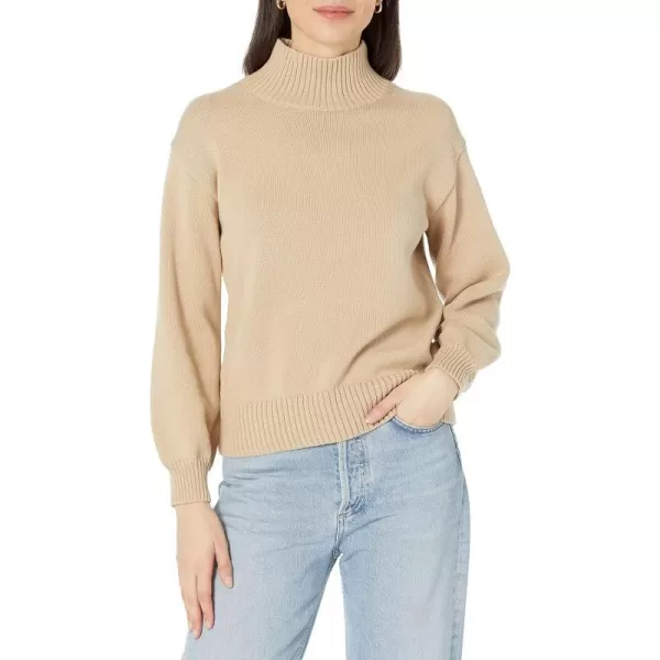 Amazon Essentials Womens Cotton FunnelNeck Sweater Available in Plus SizeTan