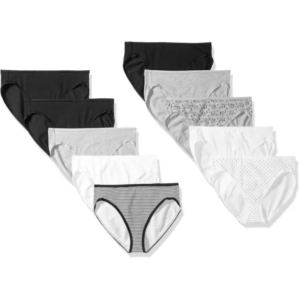 Amazon Essentials Womens Cotton High Leg Brief Underwear Available in Plus Size Multipacks10 Neutral