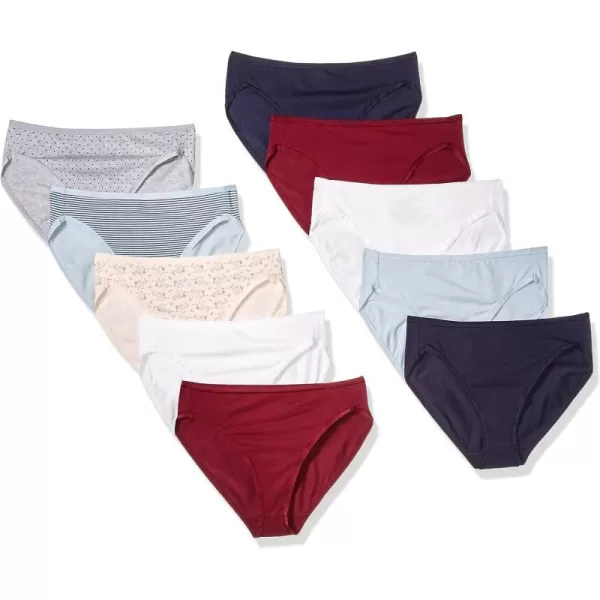 Amazon Essentials Womens Cotton High Leg Brief Underwear Available in Plus Size Multipacks10 WarmCool Colors