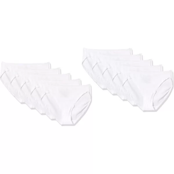 Amazon Essentials Womens Cotton High Leg Brief Underwear Available in Plus Size Multipacks10 White