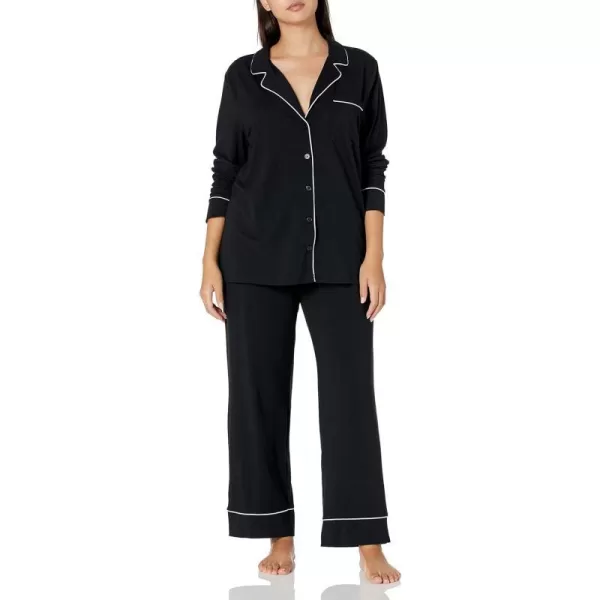 Amazon Essentials Womens Cotton Modal LongSleeve Shirt and FullLength Bottom Pajama Set Available in Plus SizeBlack