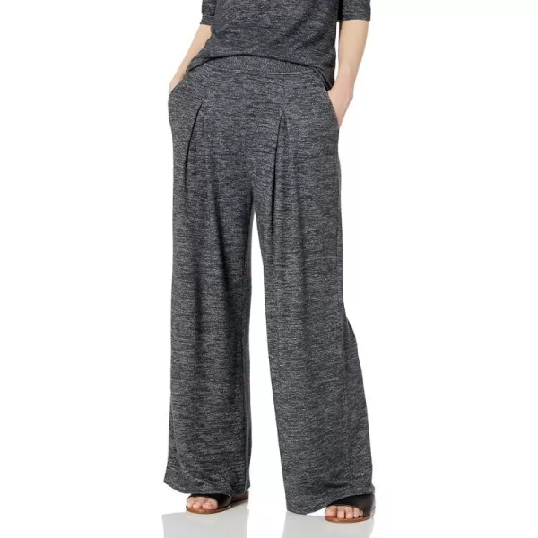 Amazon Essentials Womens Cozy Knit Oversized Pleated WideLeg Pant Previously Daily RitualBlack