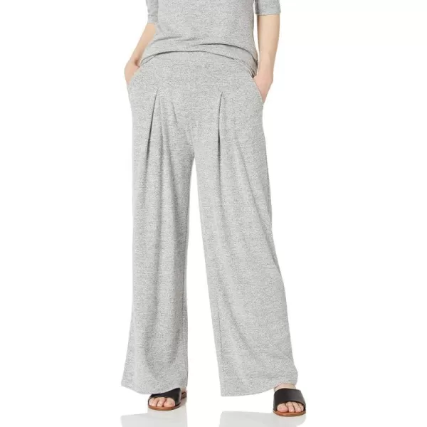 Amazon Essentials Womens Cozy Knit Oversized Pleated WideLeg Pant Previously Daily RitualGrey Heather