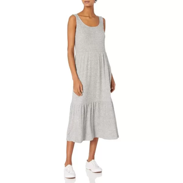 Amazon Essentials Womens Cozy Knit Rib Sleeveless Tiered Maxi Dress Previously Daily RitualGrey Heather