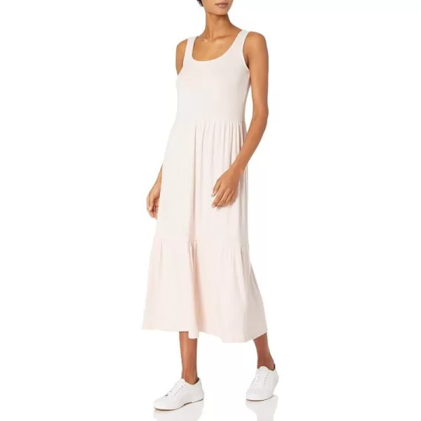 Amazon Essentials Womens Cozy Knit Rib Sleeveless Tiered Maxi Dress Previously Daily RitualPale Peach Marl