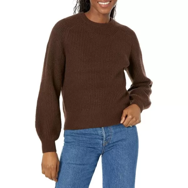 Amazon Essentials Womens Crew Neck Rib SweaterEspresso