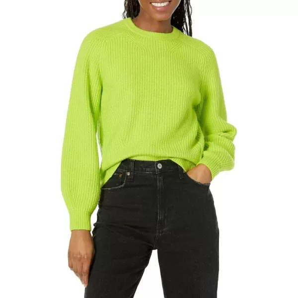 Amazon Essentials Womens Crew Neck Rib SweaterLime Green