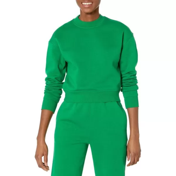 Amazon Essentials Womens Cropped Drop Shoulder Sweatshirt Available in Plus SizeGreen