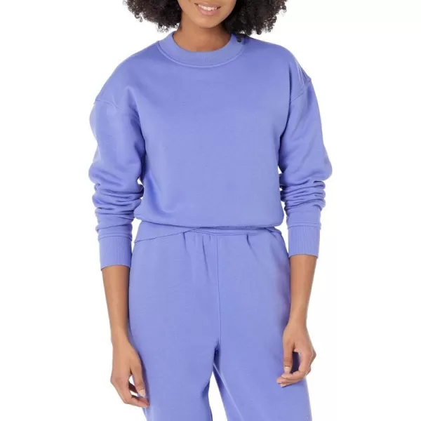 Amazon Essentials Womens Cropped Drop Shoulder Sweatshirt Available in Plus SizePurple Blue