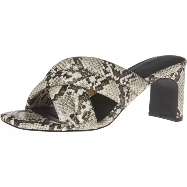 Amazon Essentials Womens Crossover Heeled SandalMulti Faux Snake Skin