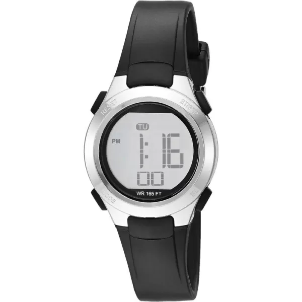 Amazon Essentials Womens Digital Chronograph Resin Strap WatchBlackSilver