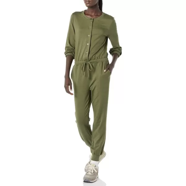 Amazon Essentials Womens Fashion Studio Terry JumpsuitOlive