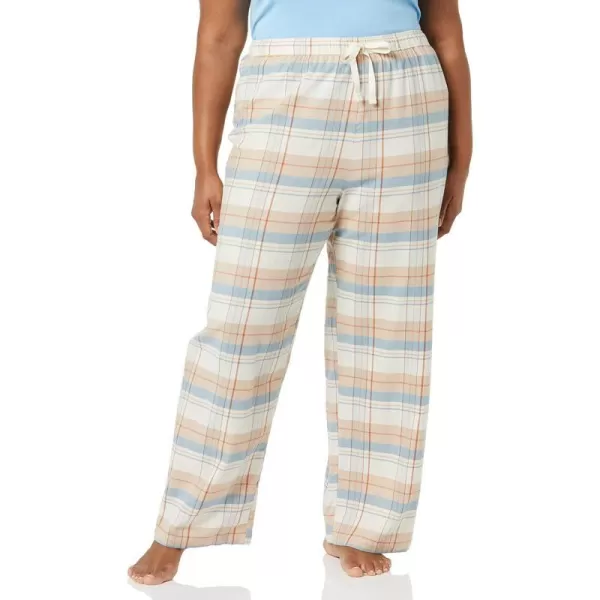 Amazon Essentials Womens Flannel Sleep Pant Available in Plus SizeBeige Blue Mix Plaid