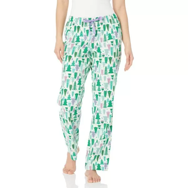 Amazon Essentials Womens Flannel Sleep Pant Available in Plus SizeEggshell White Festive Tree