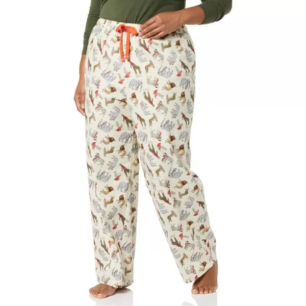 Amazon Essentials Womens Flannel Sleep Pant Available in Plus SizeLight Beige Party Animals