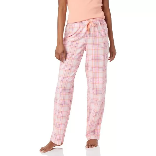 Amazon Essentials Womens Flannel Sleep Pant Available in Plus SizeLight Pink Peach Plaid