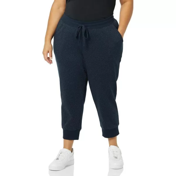 Amazon Essentials Womens Fleece Capri Jogger Sweatpant Available in Plus SizeNavy Cheetah