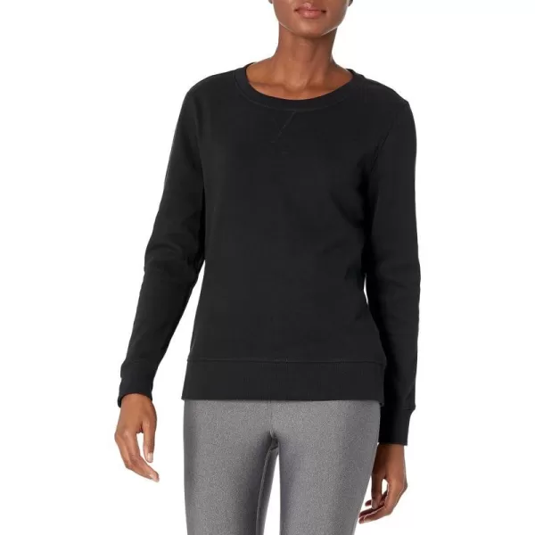 Amazon Essentials Womens Fleece Crewneck Sweatshirt Available in Plus SizeBlack