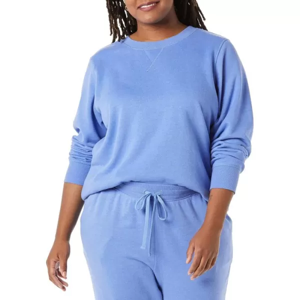 Amazon Essentials Womens Fleece Crewneck Sweatshirt Available in Plus SizeBlue Heather