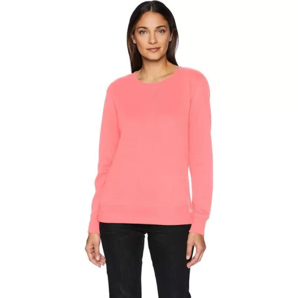 Amazon Essentials Womens Fleece Crewneck Sweatshirt Available in Plus SizeCoral Pink