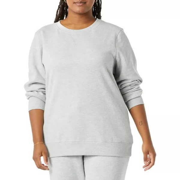 Amazon Essentials Womens Fleece Crewneck Sweatshirt Available in Plus SizeGrey Heather