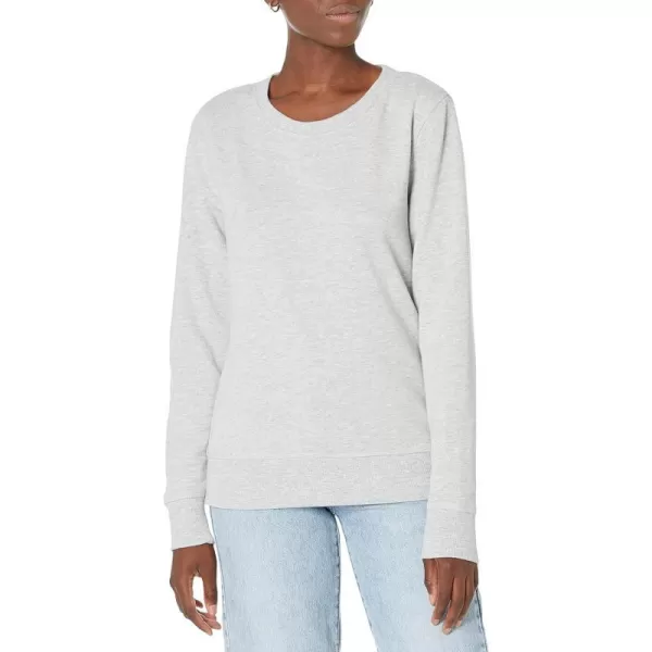 Amazon Essentials Womens Fleece Crewneck Sweatshirt Available in Plus SizeLight Grey Heather