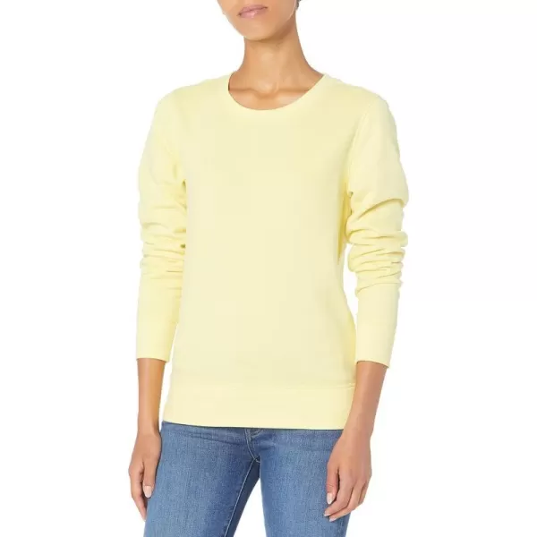 Amazon Essentials Womens Fleece Crewneck Sweatshirt Available in Plus SizeLight Yellow