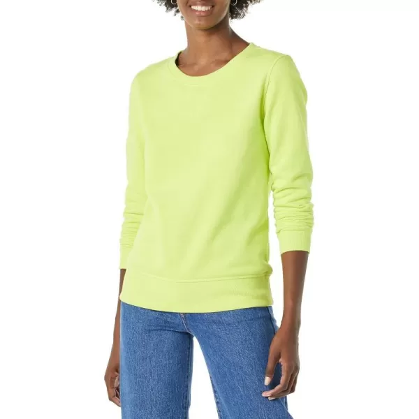 Amazon Essentials Womens Fleece Crewneck Sweatshirt Available in Plus SizeLime Green