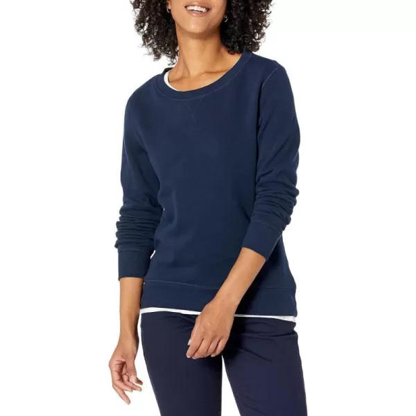 Amazon Essentials Womens Fleece Crewneck Sweatshirt Available in Plus SizeNavy