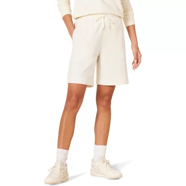 Amazon Essentials Womens Fleece High Rise Bermuda Shorts Available in Plus SizeEggshell White